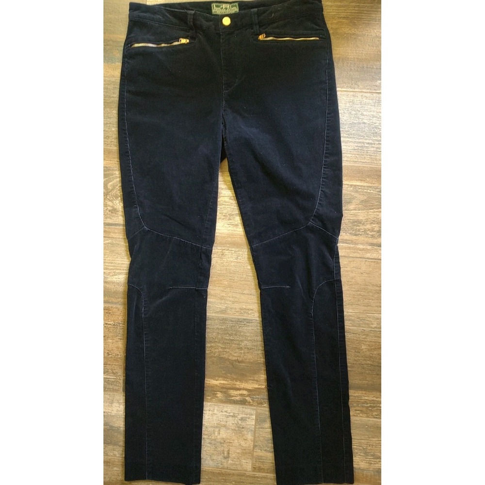 LRL Lauren Active Pants Ralph Lauren Dark Navy Blue Corduroy Stretch Size 8